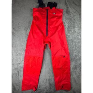 Douglas Gill Sailing Bibs Pants Mens L Coastal Bib Lined Waterproof Red Nylon